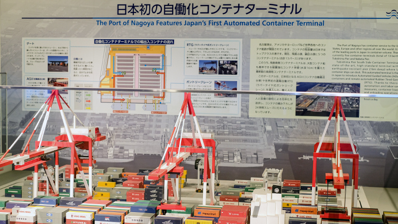 名古屋海洋博物館、飛島ふ頭にある自働化コンテナターミナルを100分の1の大きさで再現した電動模型